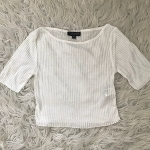 Topshop White Crop Tee